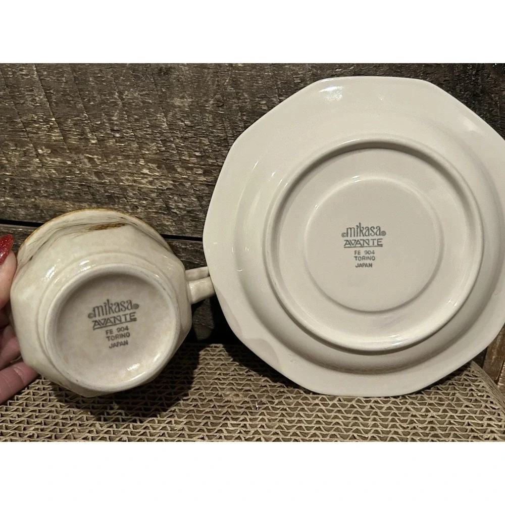 Mikasa Avante Torino‎ Teacup Cup and Saucer Set VTG